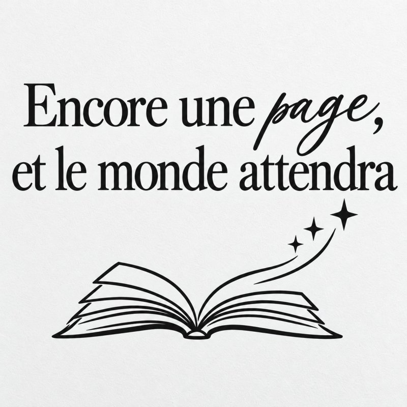 Sticker mural Encore une page, et le monde attendra | Fun-Stickers