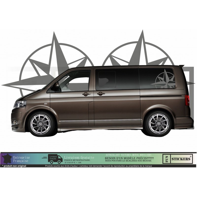 Van VW Volkswagen T4 T5 T6 Edition Spéciale 2 boussoles - Tuning Sticker Autocollant Graphic Decals