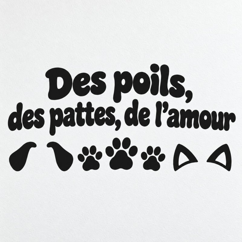 Wall decal Des poils, des pattes, de l'amour | Fun-Stickers