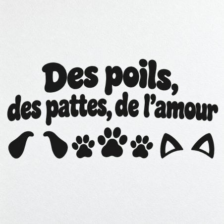 Wall decal Des poils, des pattes, de l'amour | Fun-Stickers