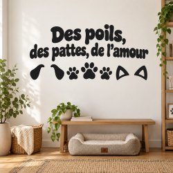 Wall decal Des poils, des pattes, de l'amour | Fun-Stickers