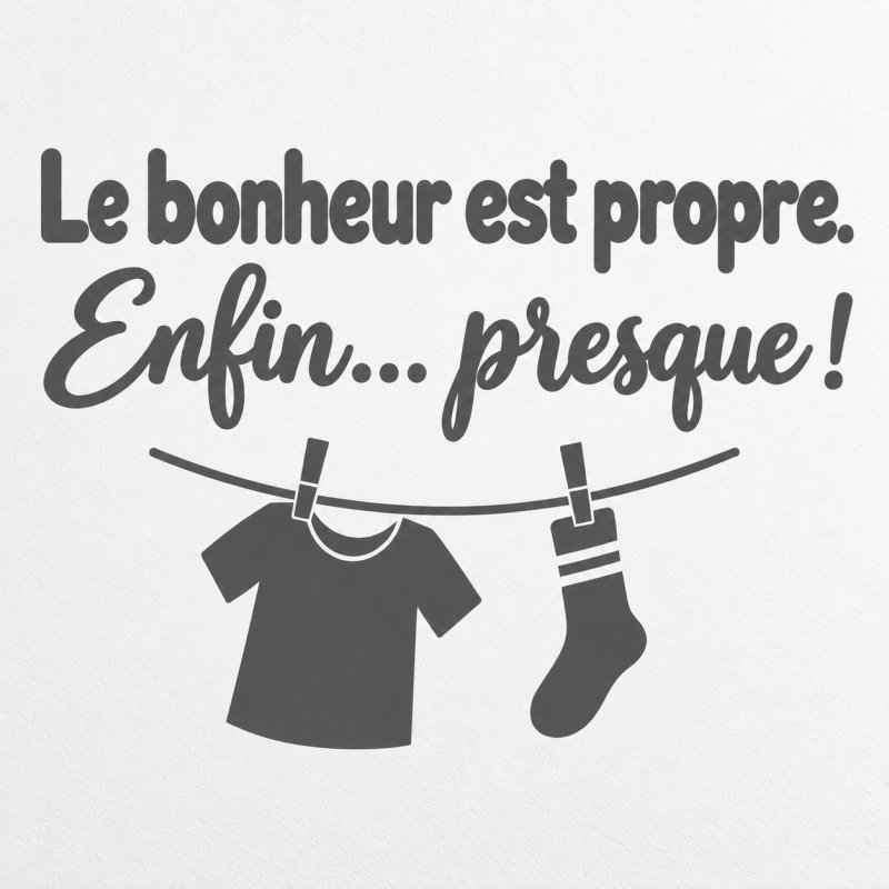 Wall decal Le bonheur est propre, enfin presque | Fun-Stickers