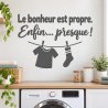 Wall decal Le bonheur est propre, enfin presque | Fun-Stickers