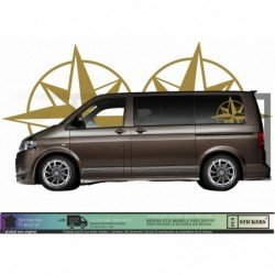 Autocollants Rose des Vents Grand Format 72 cm - Décoration Van & Camping-Car