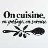 Sticker mural On cuisine, on partage, on savoure | Fun-Stickers