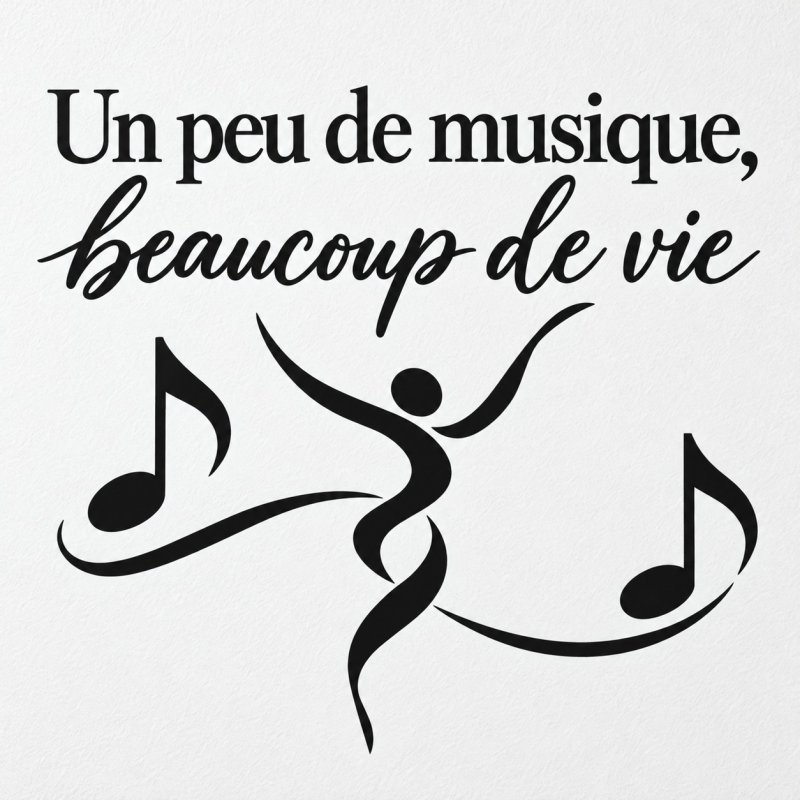 Wall decal Un peu de musique, beaucoup de vie | Fun-Stickers