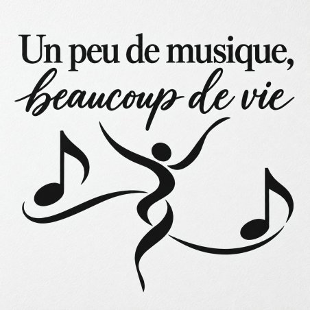 Sticker mural Un peu de musique, beaucoup de vie | Fun-Stickers