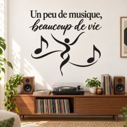 Sticker mural Un peu de musique, beaucoup de vie | Fun-Stickers