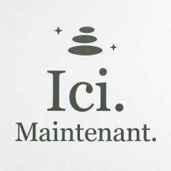 Sticker mural Ici, maintenant | Fun-Stickers