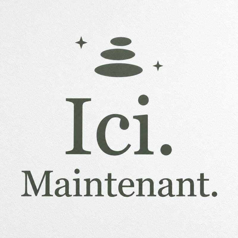 Sticker mural Ici, maintenant | Fun-Stickers