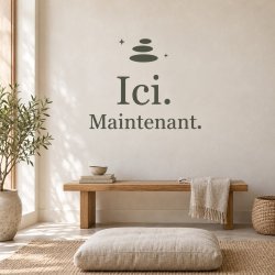 Wall decal Ici, maintenant | Fun-Stickers