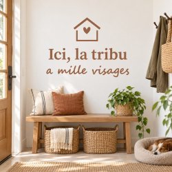 Wall decal Ici, la tribu a mille visages | Fun-Stickers