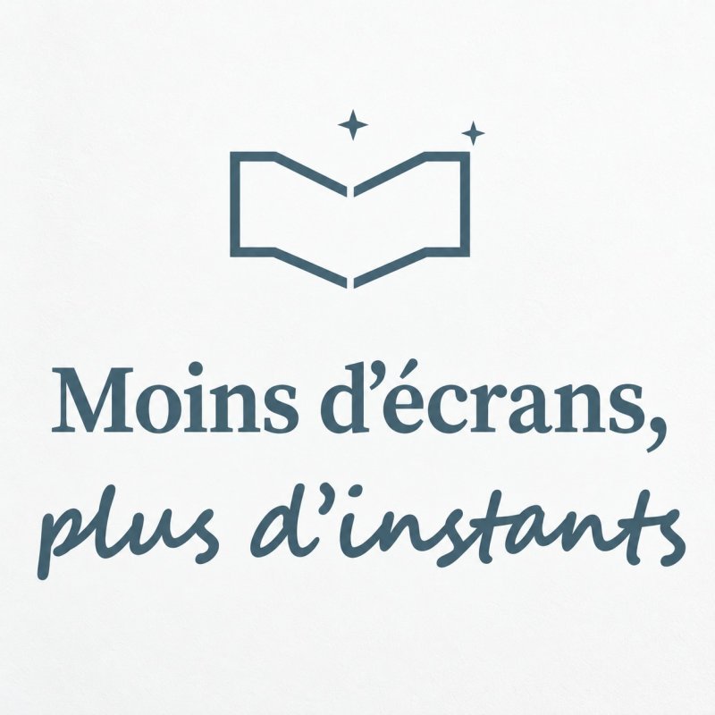 Sticker mural Moins d'écrans, plus d'instants | Fun-Stickers