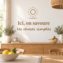 Wall decal Ici, on savoure les choses simples | Fun-Stickers