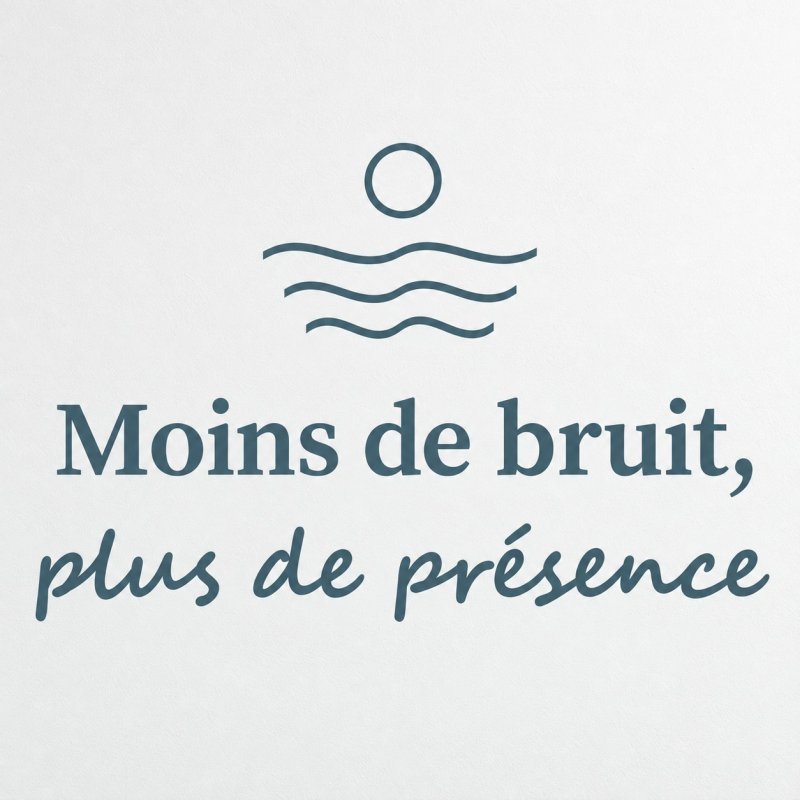 Sticker mural Moins de bruit, plus de présence | Fun-Stickers