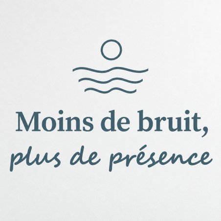 Sticker mural Moins de bruit, plus de présence | Fun-Stickers