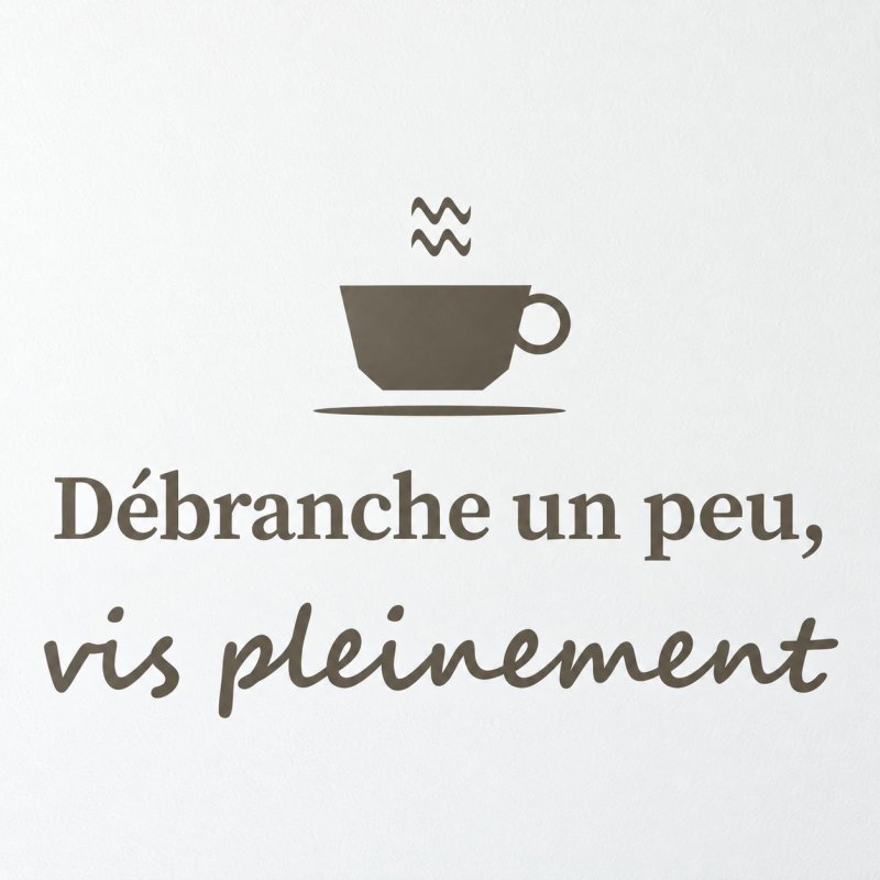 Wall decal Débranche un peu, vis pleinement | Fun-Stickers