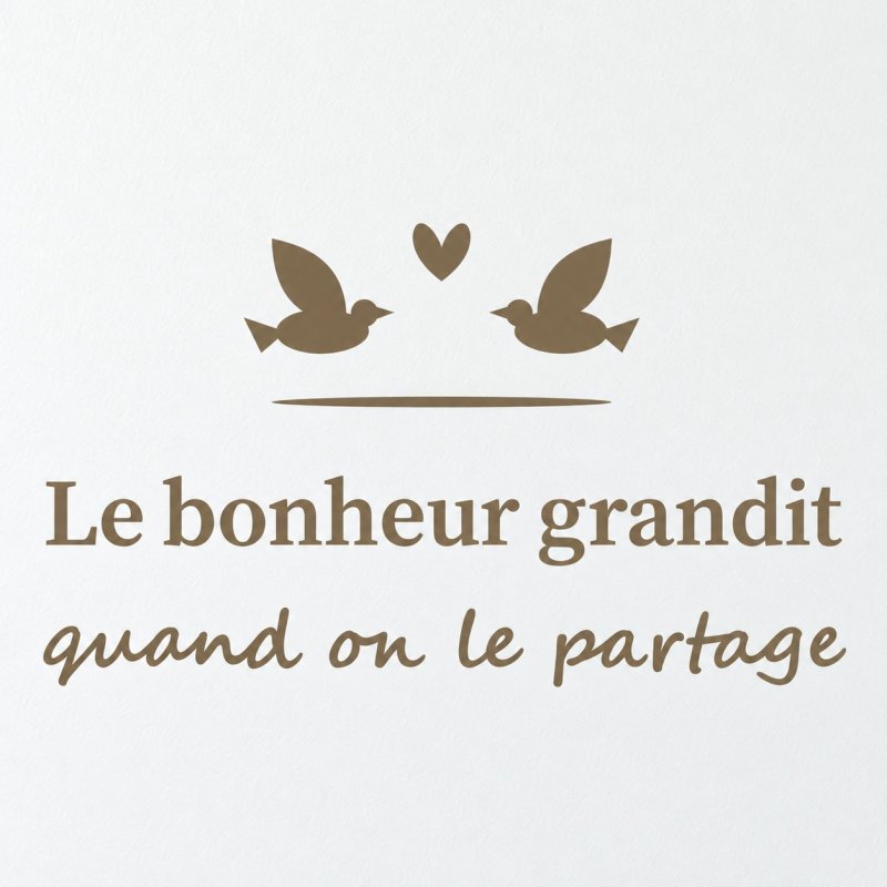 Sticker mural Le bonheur grandit quand on le partage | Fun-Stickers