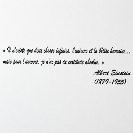 Sticker mural Einstein, deux choses infinies | Fun-Stickers