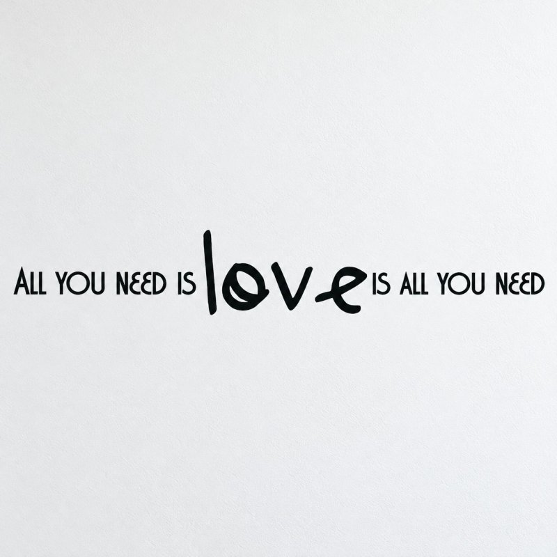 Wall decal All you need is love, version horizontale | Fun-Stickers