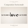 Sticker mural All you need is love, version horizontale | Fun-Stickers