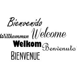 Sticker mural Bienvenue, Welcome multilingue | Fun-Stickers