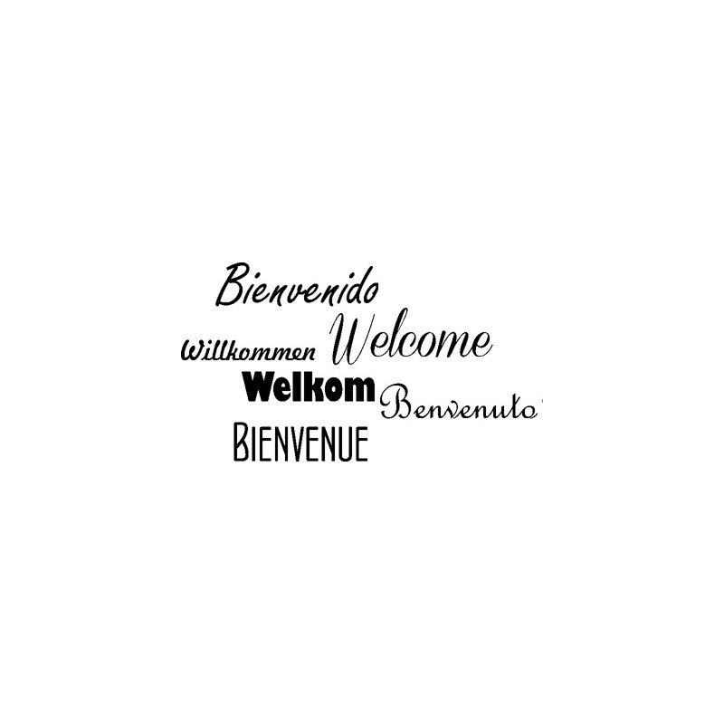 Sticker mural Bienvenue, Welcome multilingue | Fun-Stickers