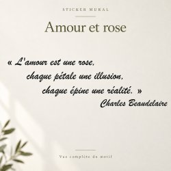 Sticker mural L'amour est une rose | Fun-Stickers