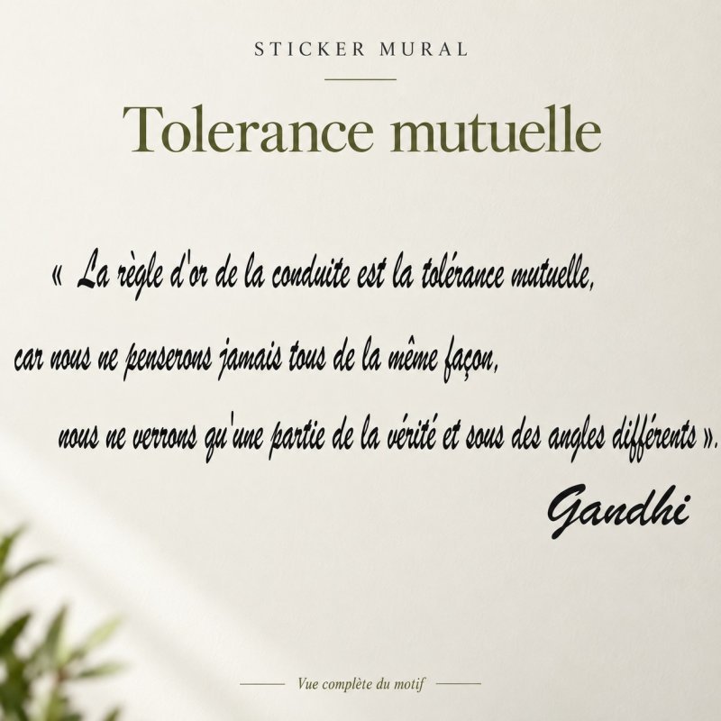 Sticker mural La tolérance mutuelle | Fun-Stickers
