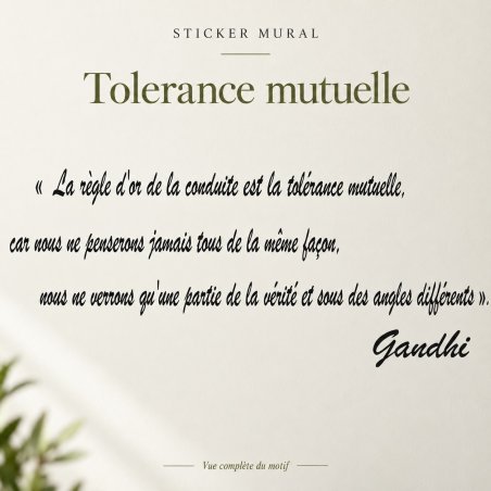 Wall decal La tolérance mutuelle | Fun-Stickers