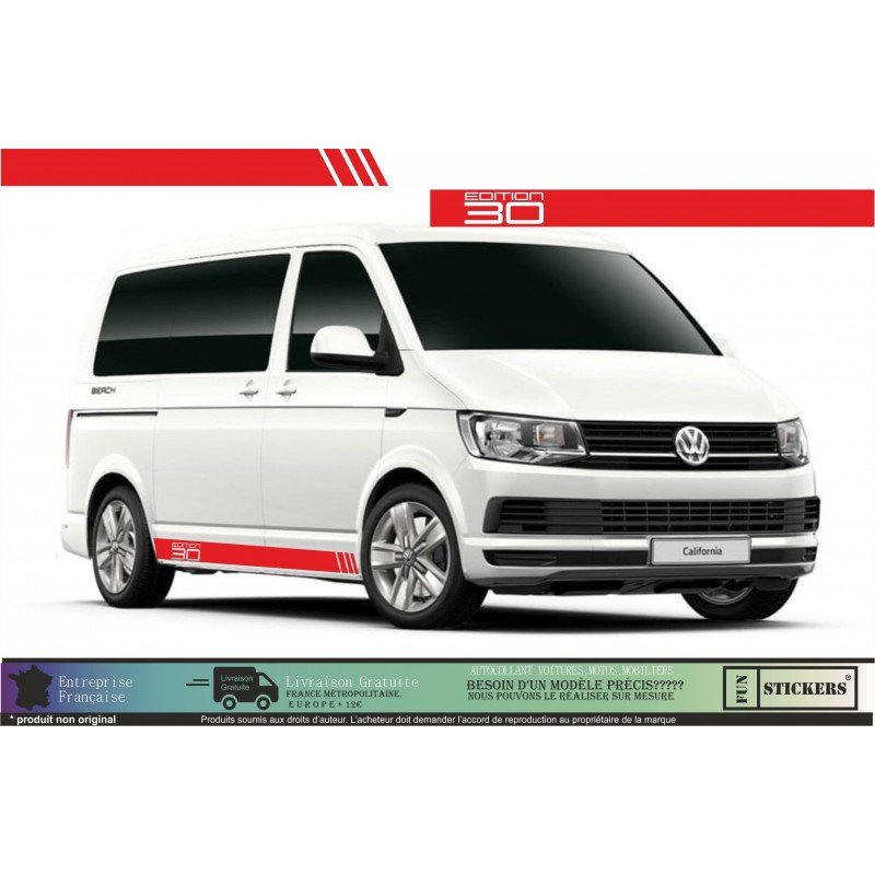VW Transporter T5 T6 kit bandes Edition 30 autocollant Fun Stickers