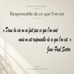 Sticker mural Sartre, responsable de ce que l'on est | Fun-Stickers