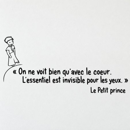 Sticker mural Le Petit Prince, on ne voit bien qu'avec le cœur