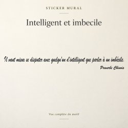 Sticker mural Intelligent et imbécile | Fun-Stickers