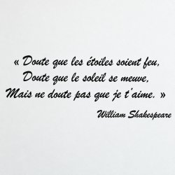 Sticker mural Shakespeare, doute et amour | Fun-Stickers