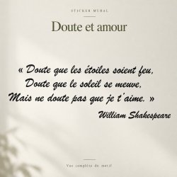 Sticker mural Shakespeare, doute et amour | Fun-Stickers