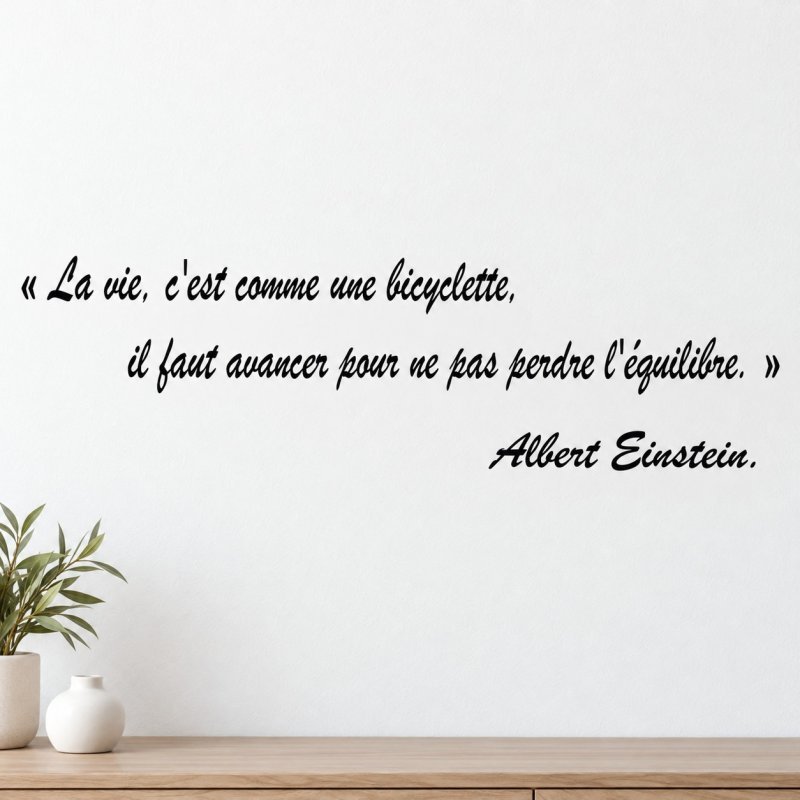 Sticker mural Einstein, la vie comme une bicyclette | Fun-Stickers