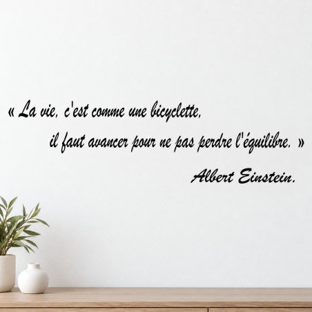 Sticker mural Einstein, la vie comme une bicyclette | Fun-Stickers