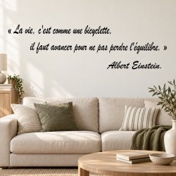 Sticker mural Einstein, la vie comme une bicyclette | Fun-Stickers