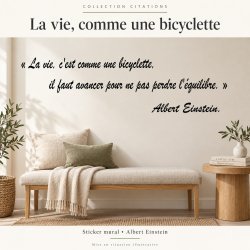 Sticker mural Einstein, la vie comme une bicyclette | Fun-Stickers