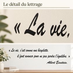 Sticker mural Einstein, la vie comme une bicyclette | Fun-Stickers
