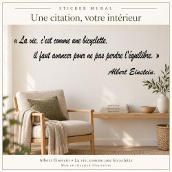 Wall decal Einstein, la vie comme une bicyclette | Fun-Stickers