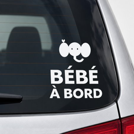 Sticker bébé à bord Petit éléphant | Fun-Stickers