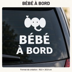 Sticker bébé à bord Petit éléphant | Fun-Stickers