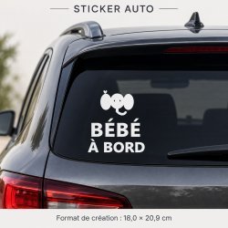 Sticker bébé à bord Petit éléphant | Fun-Stickers