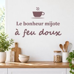 Sticker mural Le bonheur mijote | Fun-Stickers