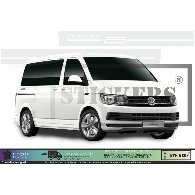 VW Transporter T5 T6 kit bandes Edition 25 autocollant Fun Stickers