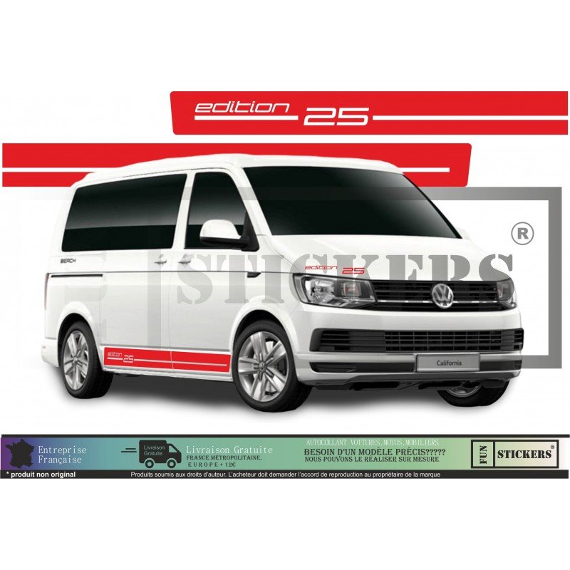VW Transporter T5 T6 kit bandes Edition 25 autocollant Fun Stickers