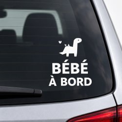 Sticker bébé à bord Mini dinosaure | Fun-Stickers