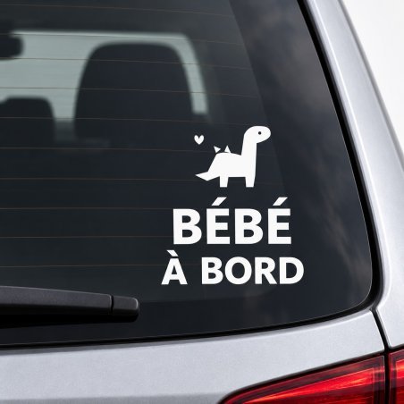 Baby on board car sticker Mini dinosaure | Fun-Stickers